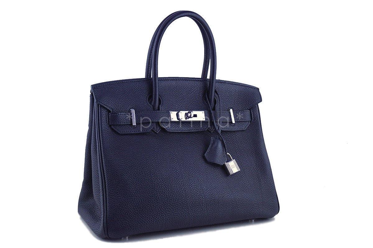 Hermes Indigo Blue 30cm Togo Birkin Bag PHW