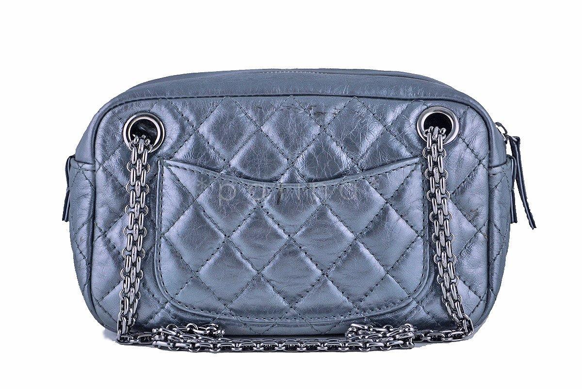 Chanel Silver Classic 2.55 Reissue Camera Case Bag