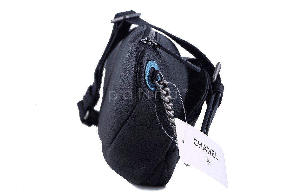 NWT 16S Chanel Black Calfskin Quilted Classic Fanny Pack Bag