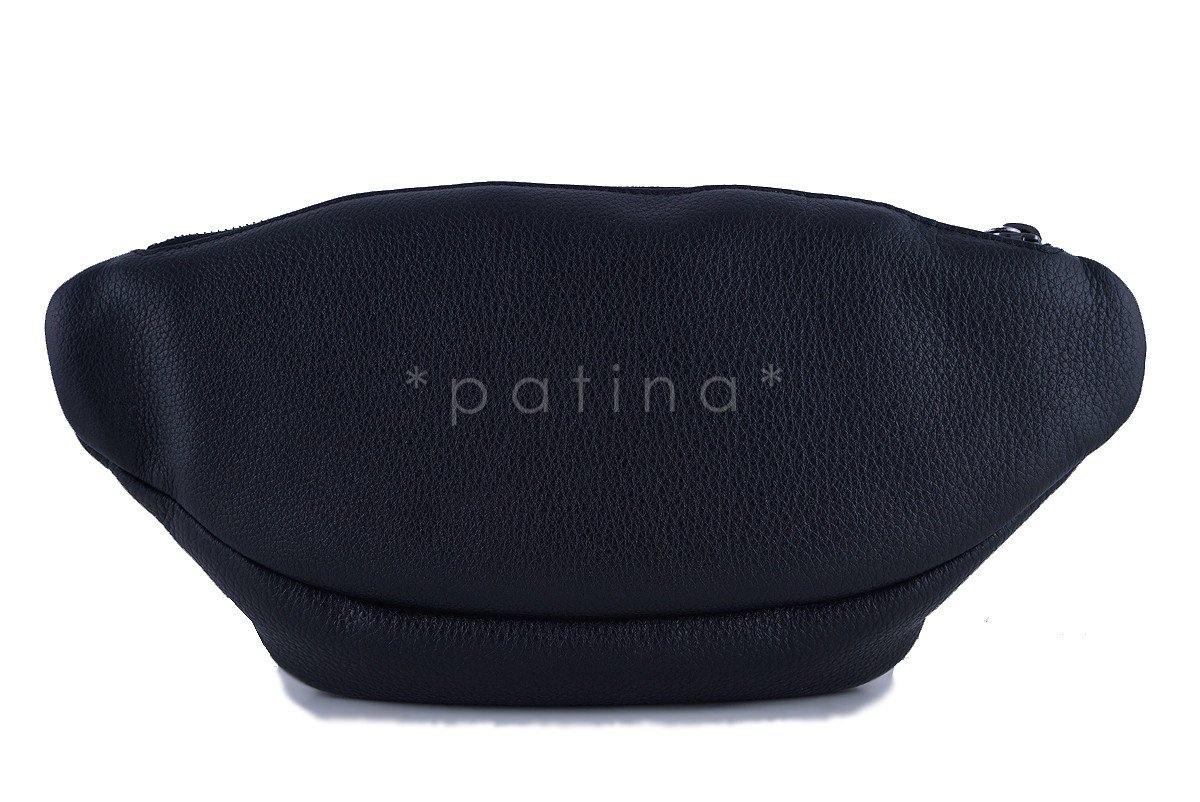NWT 16S Chanel Black Calfskin Quilted Classic Fanny Pack Bag