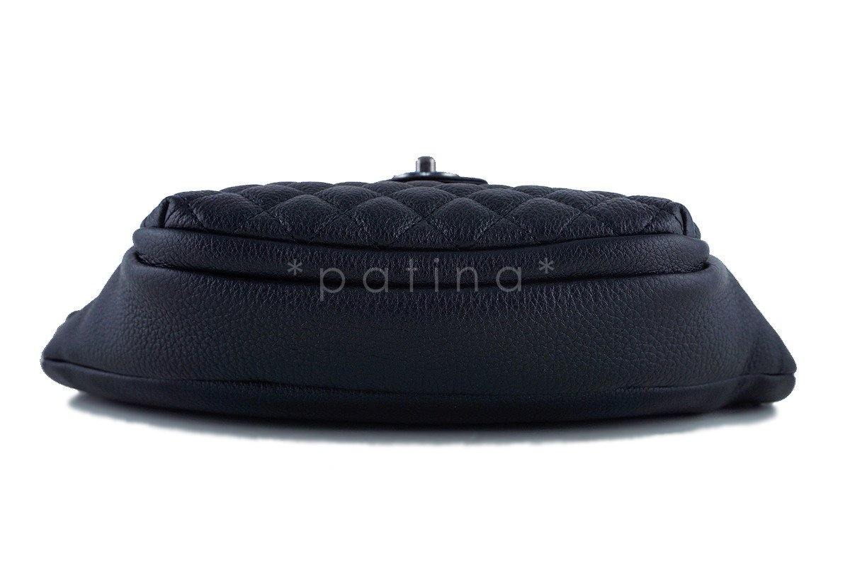 NWT 16S Chanel Black Calfskin Quilted Classic Fanny Pack Bag