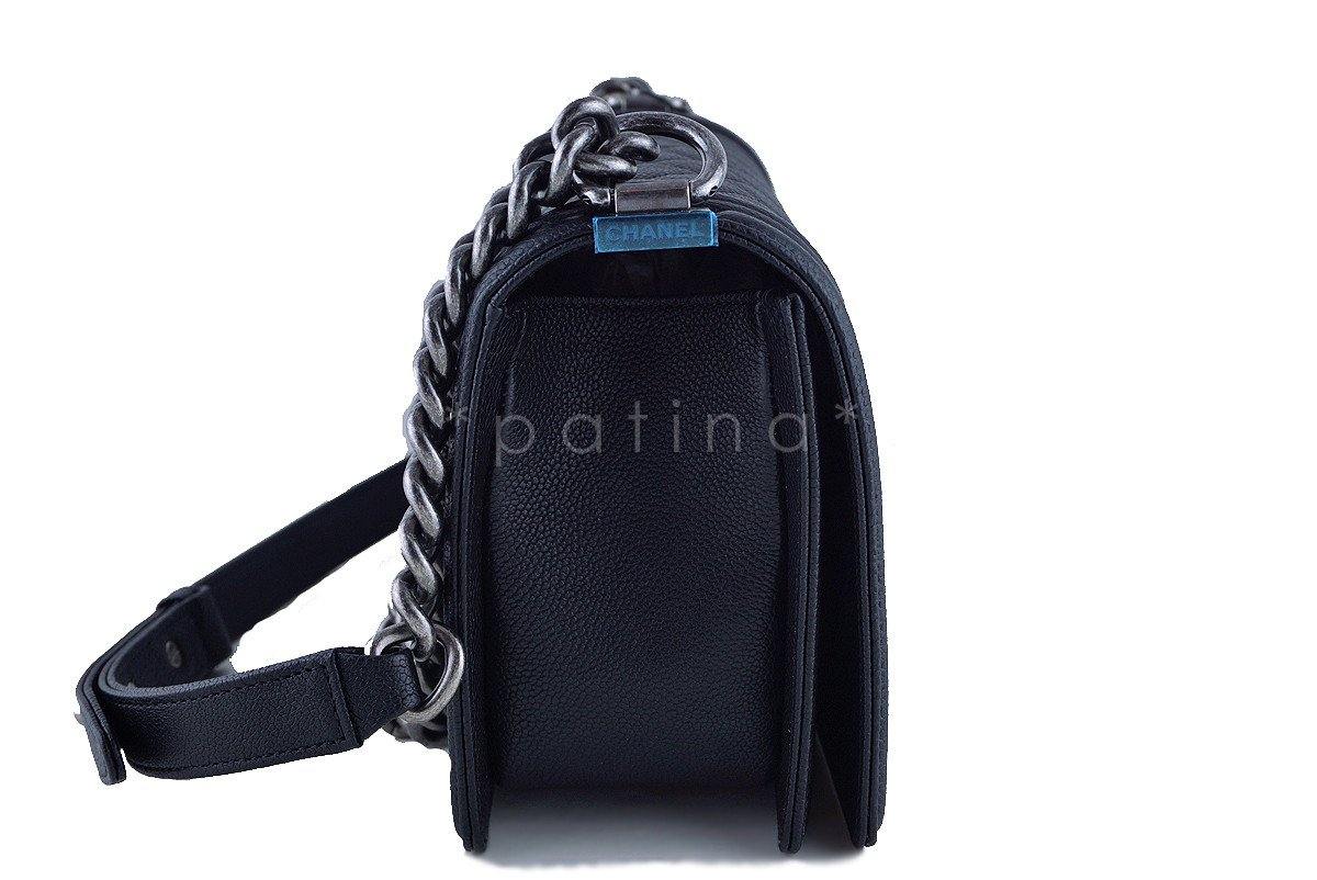 NWT 16S Chanel Black Le Boy Classic Flap, Medium Caviar Bag