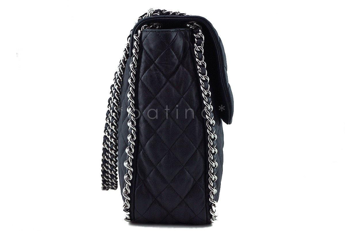 Chanel Black Chain Around Maxi Luxe Flap Bag