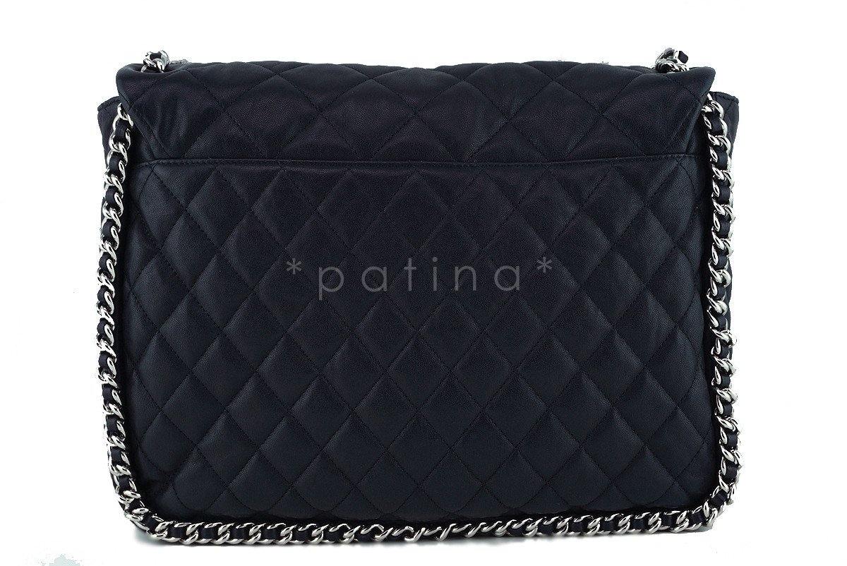 Chanel Black Chain Around Maxi Luxe Flap Bag