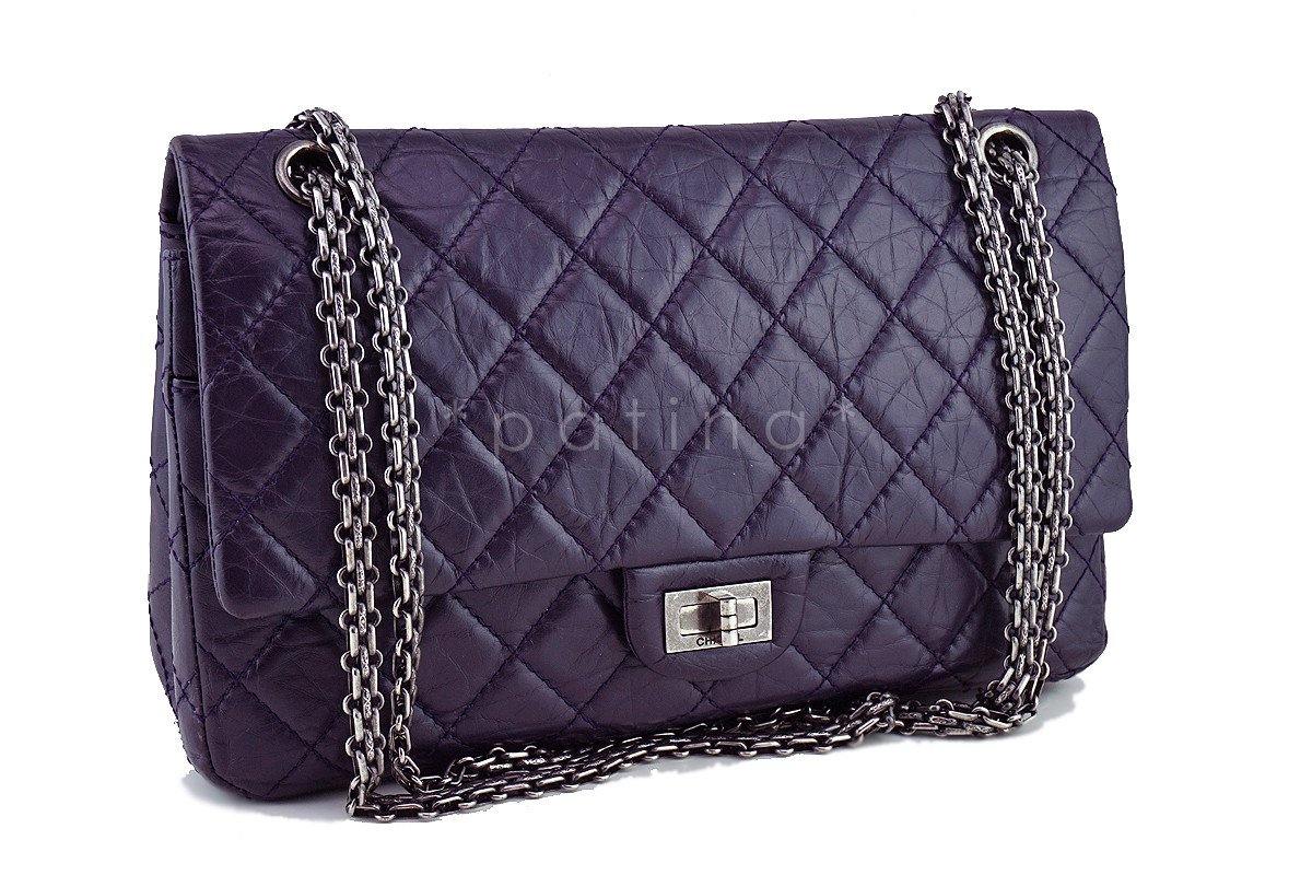 Chanel Dark Purple Distressed Calf 226 Classic Reissue 2.55 Flap Bag