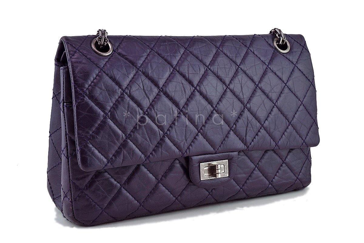 Chanel Dark Purple Distressed Calf 226 Classic Reissue 2.55 Flap Bag