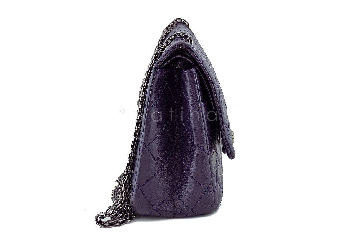 Chanel Dark Purple Distressed Calf 226 Classic Reissue 2.55 Flap Bag
