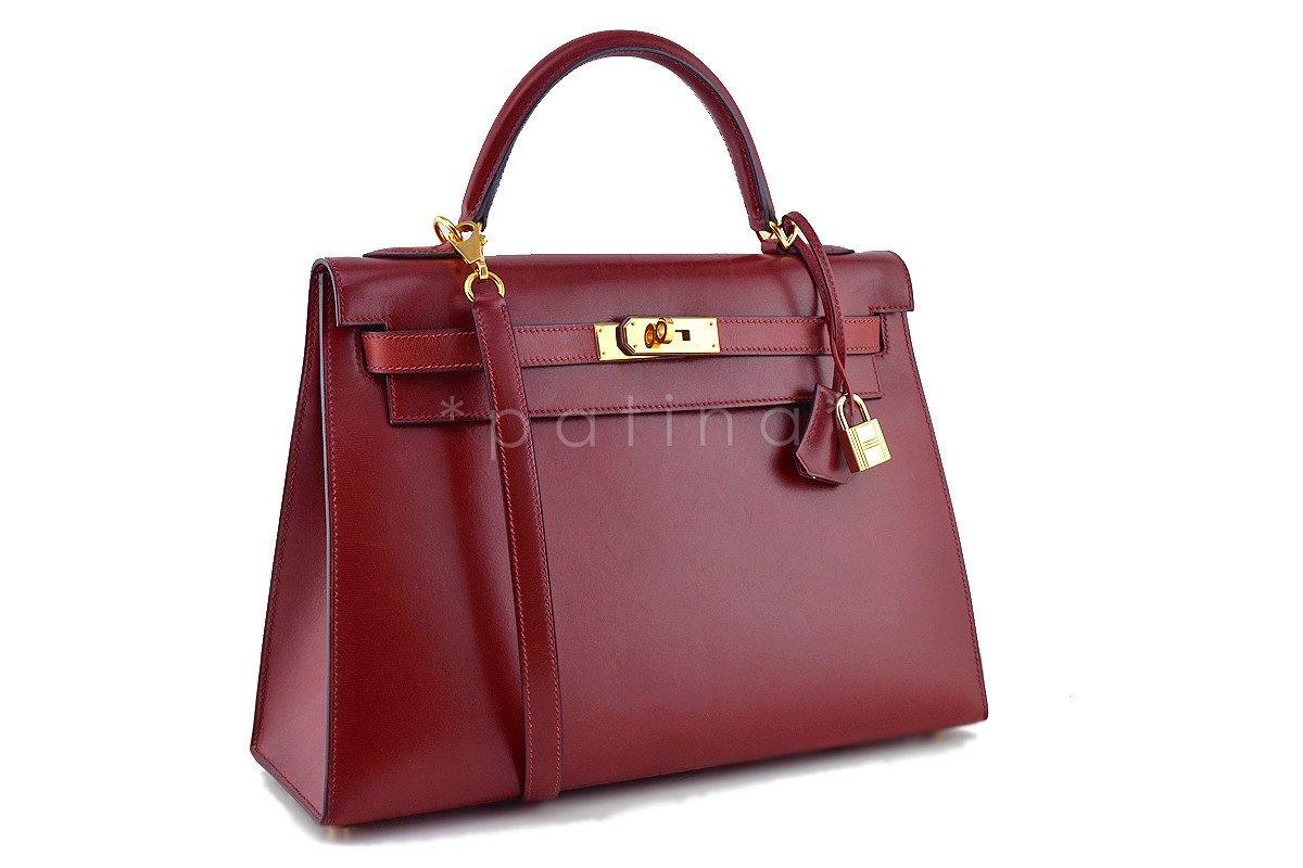 Hermes Rouge H Red 32cm Box calf Kelly Sellier Bag