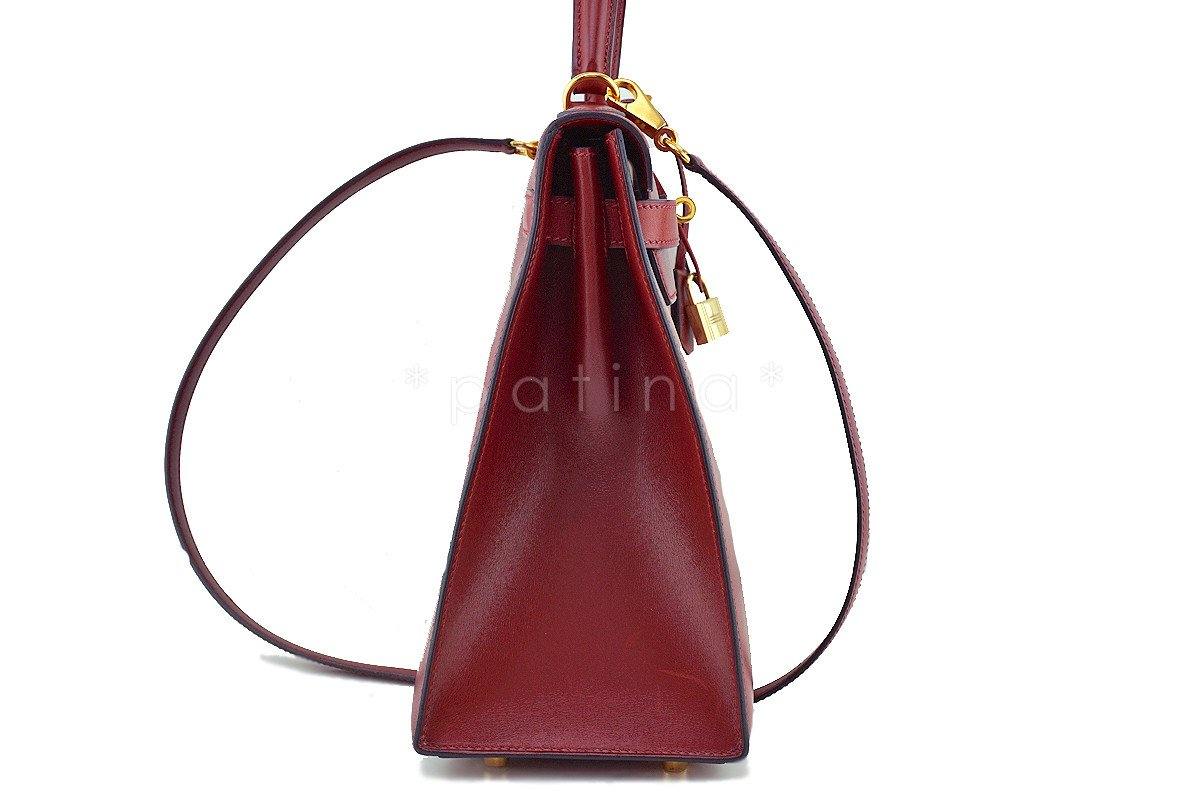 Hermes Rouge H Red 32cm Box calf Kelly Sellier Bag