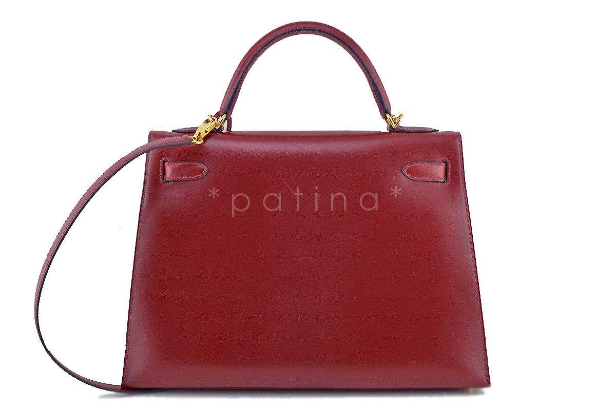Hermes Rouge H Red 32cm Box calf Kelly Sellier Bag