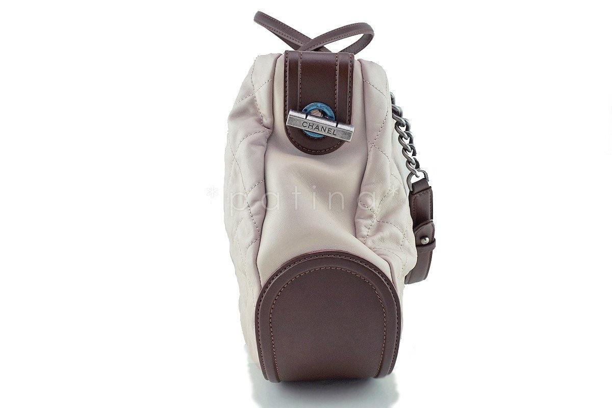 Chanel Light Taupe Beige Soft CC Quilted Convertible Tote Bag