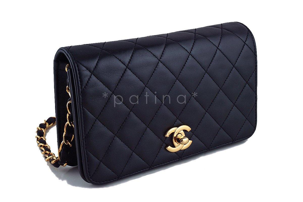 Chanel Vintage Black Timeless Lambskin Classic Flap Bag