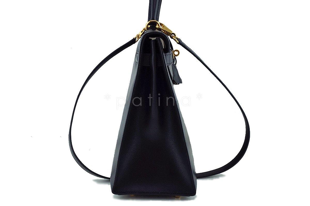 Hermes Black 32cm Box calf Kelly Sellier Bag, GHW