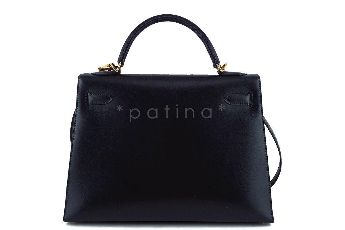 Hermes Black 32cm Box calf Kelly Sellier Bag, GHW