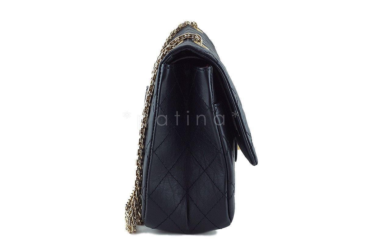 Chanel Black 12in. 227 Reissue 2.55 Jumbo Classic Double Flap Bag