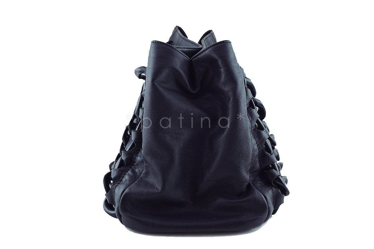 Chanel Black Large Luxury Modern Resin Chain Jumbo Tote Bag