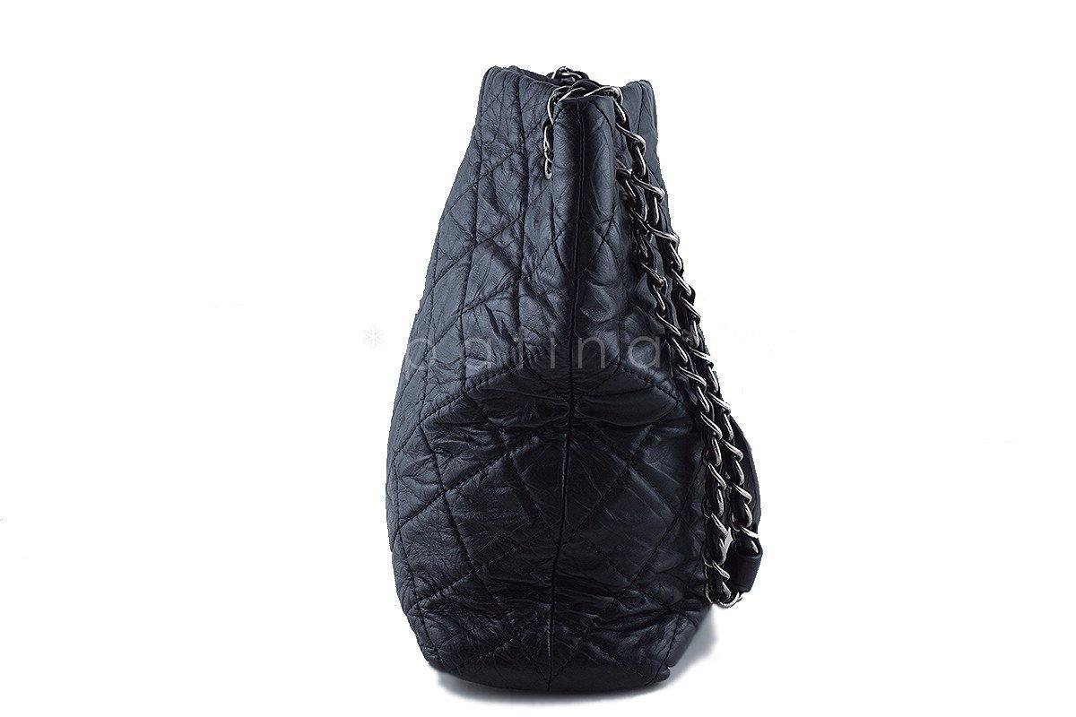 Chanel Black Classic Quilted Shopper Tote Bag