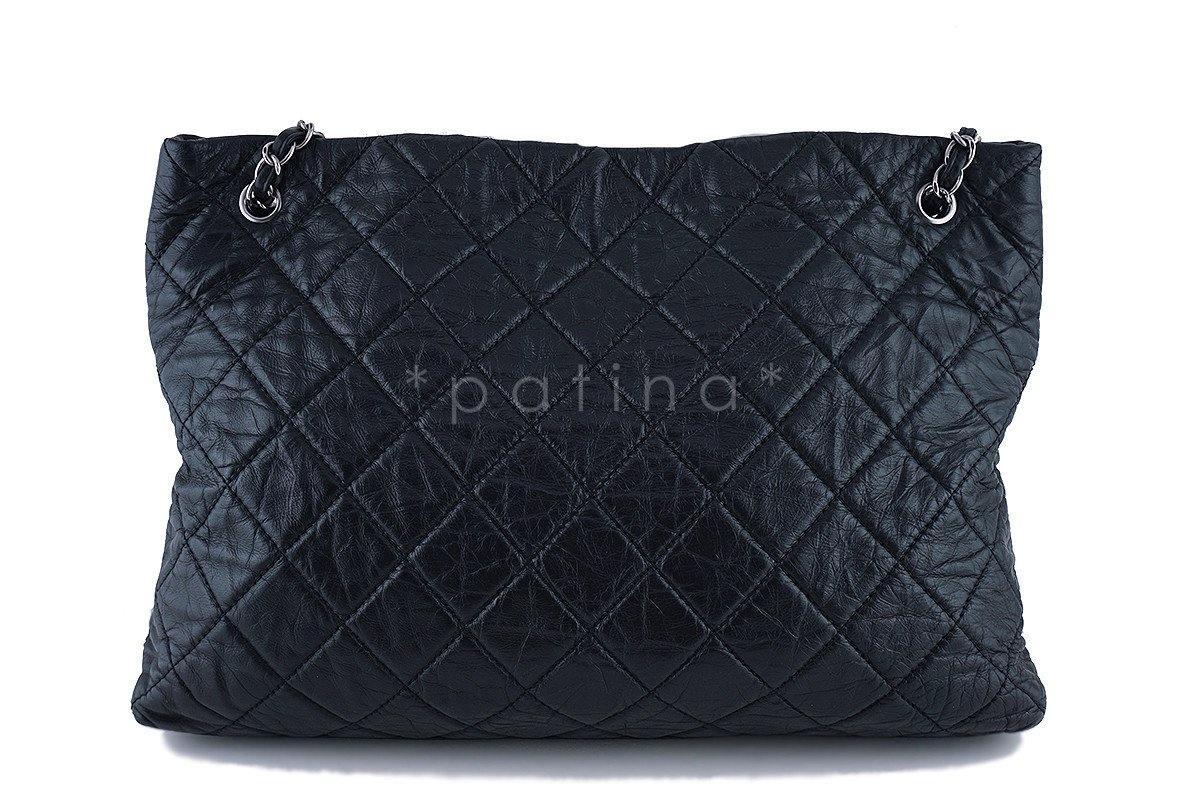 Chanel Black Classic Quilted Shopper Tote Bag