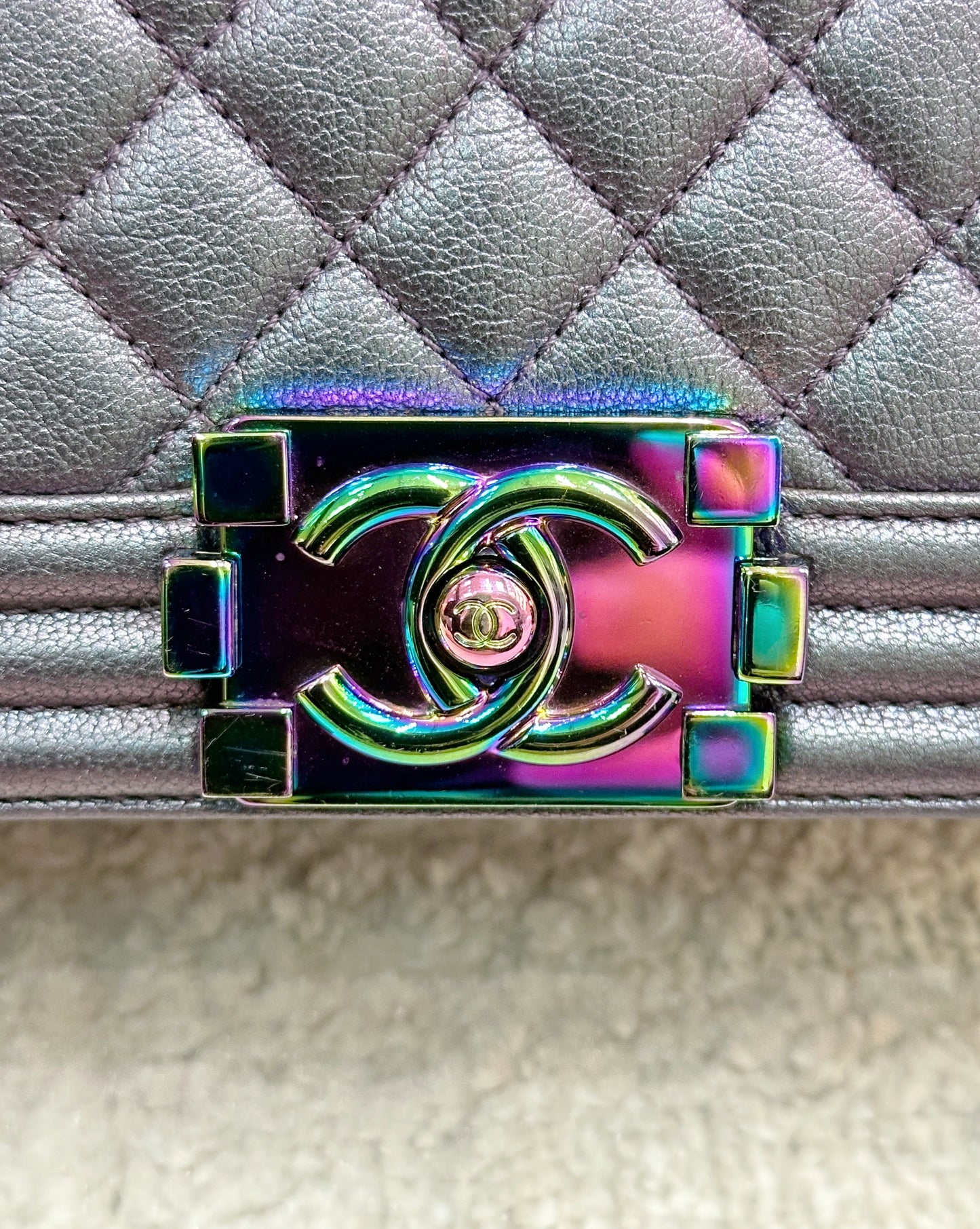 Chanel LeBoy Bag Old Medium Calfskin Purple