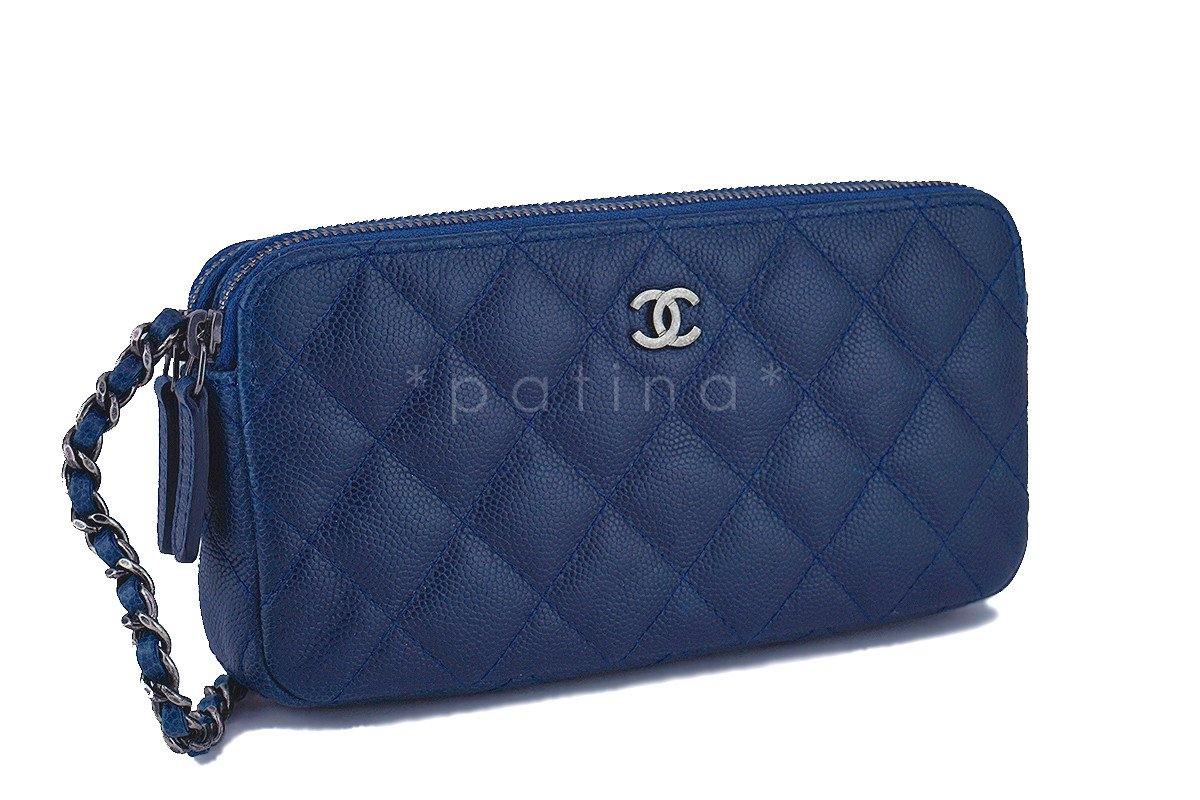 Chanel Caviar Blue Mini Camera Case Wallet on Chain WOC Bag