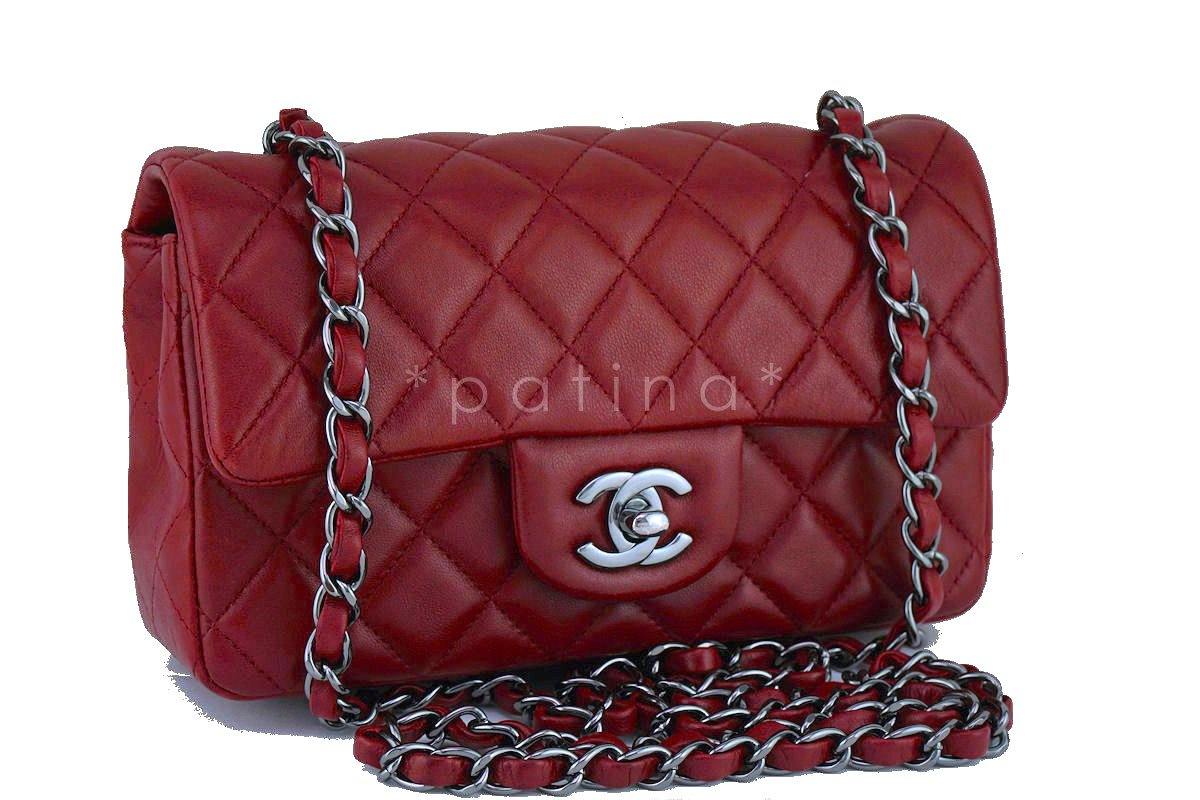 Chanel Red Classic Quilted Rectangular Mini 2.55 Flap Bag