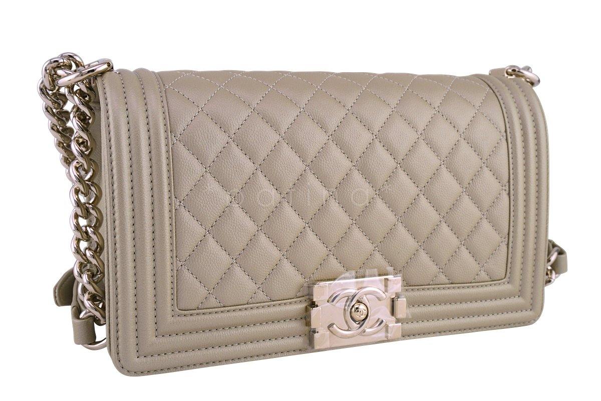 NWT Chanel Gold Caviar Medium Classic Boy Flap Bag