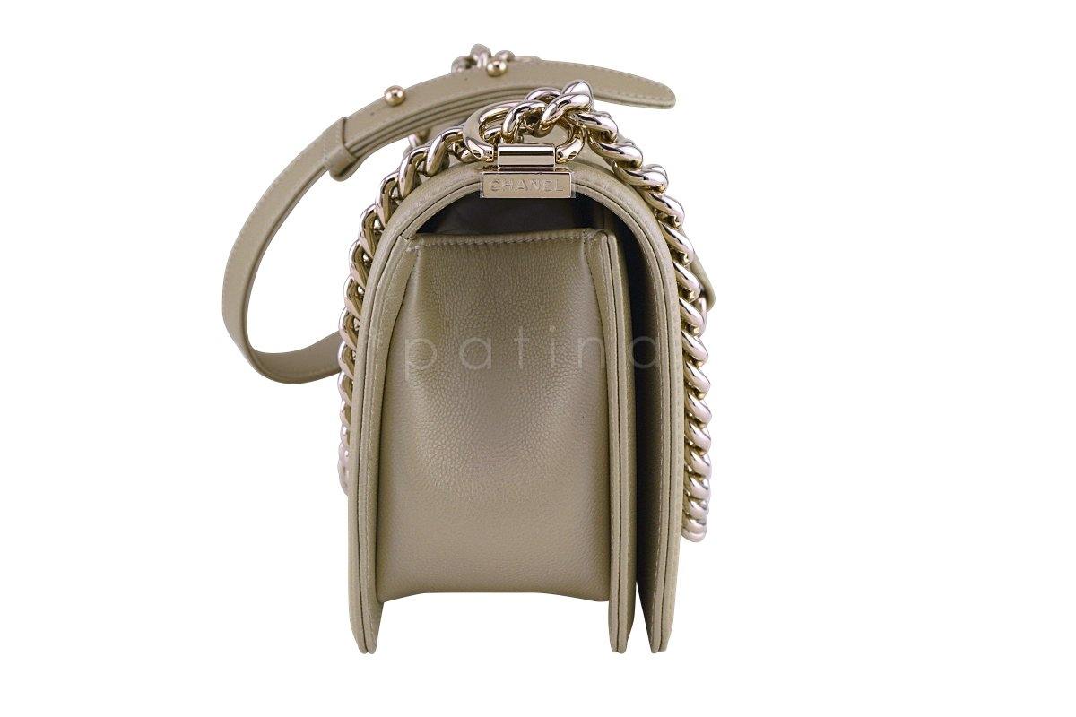 NWT Chanel Gold Caviar Medium Classic Boy Flap Bag