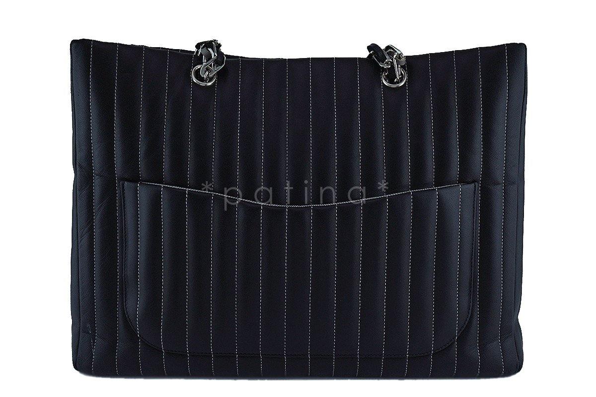 Chanel Black Lambskin Large Mademoiselle Vertical Tote Bag