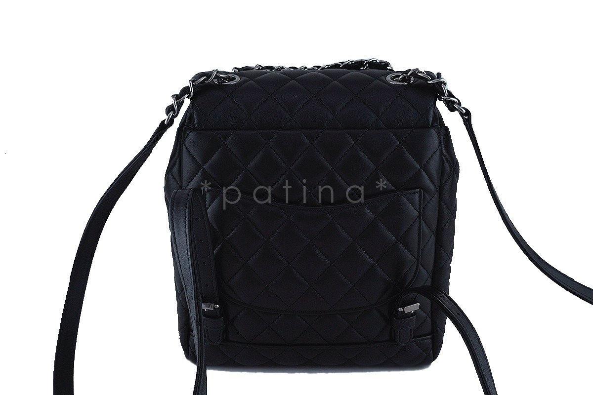 New 17S Chanel Black Classic Quilted Urban Spirit Backpack Bag RHW