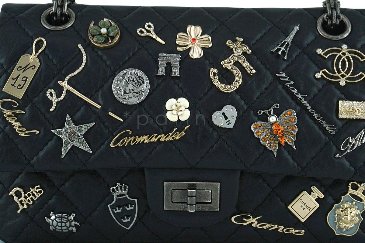 Chanel Black Rare Lucky Charms Classic Reissue 2.55 Flap 225 Bag