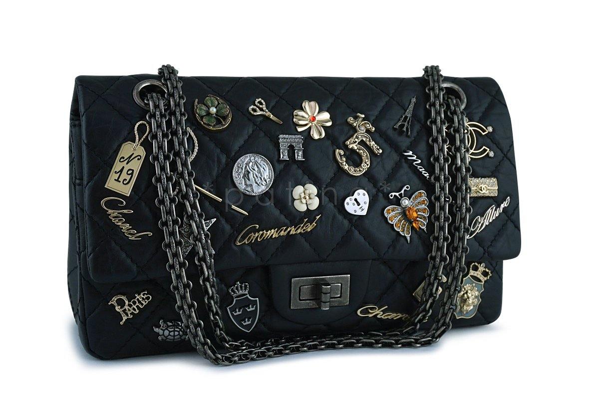 Chanel Black Rare Lucky Charms Classic Reissue 2.55 Flap 225 Bag