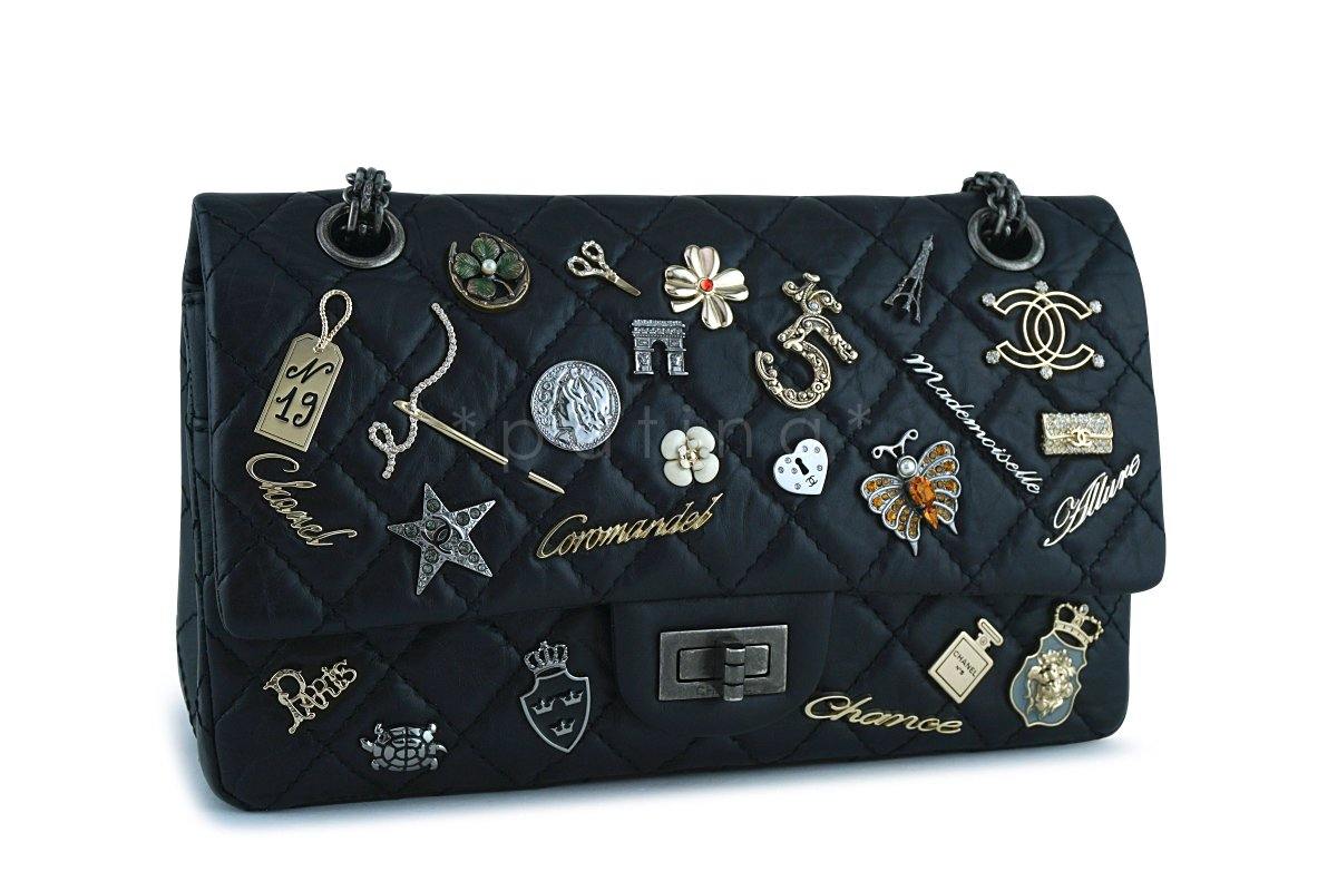 Chanel Black Rare Lucky Charms Classic Reissue 2.55 Flap 225 Bag