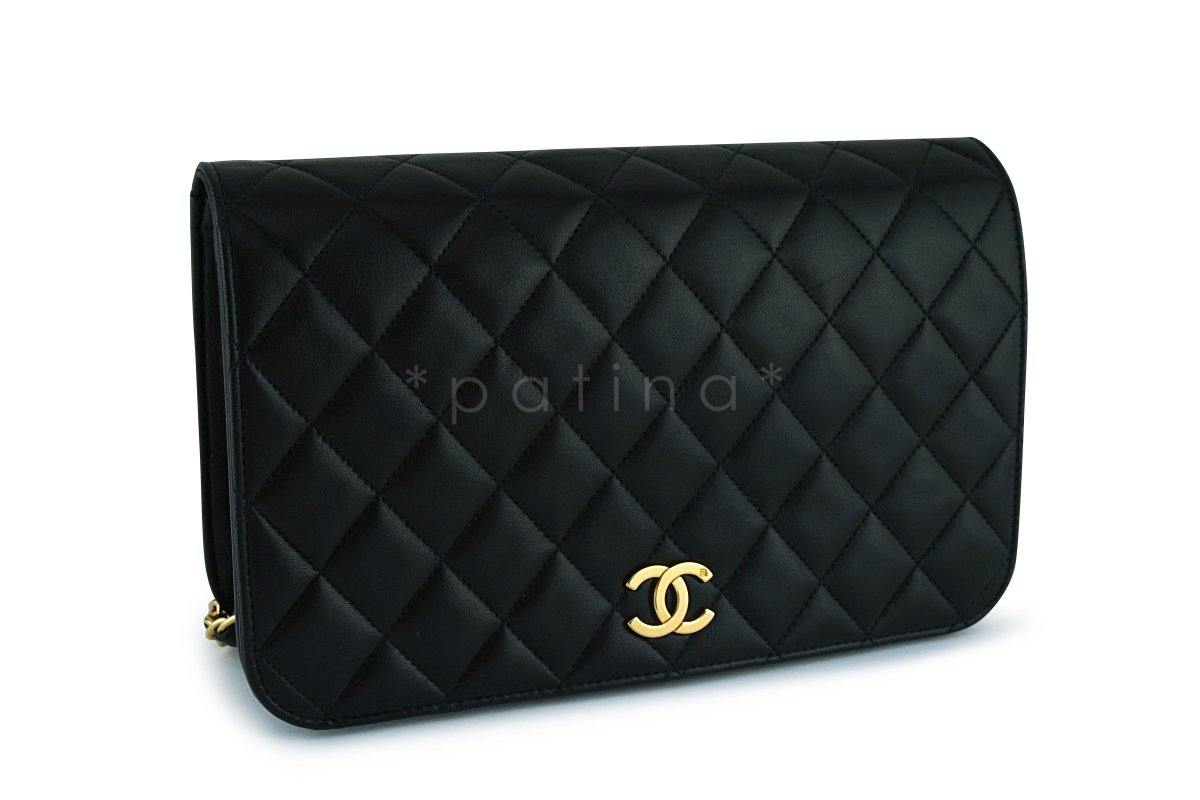 Chanel Vintage Black Timeless Classic Flap Bag 24k Gold Plated