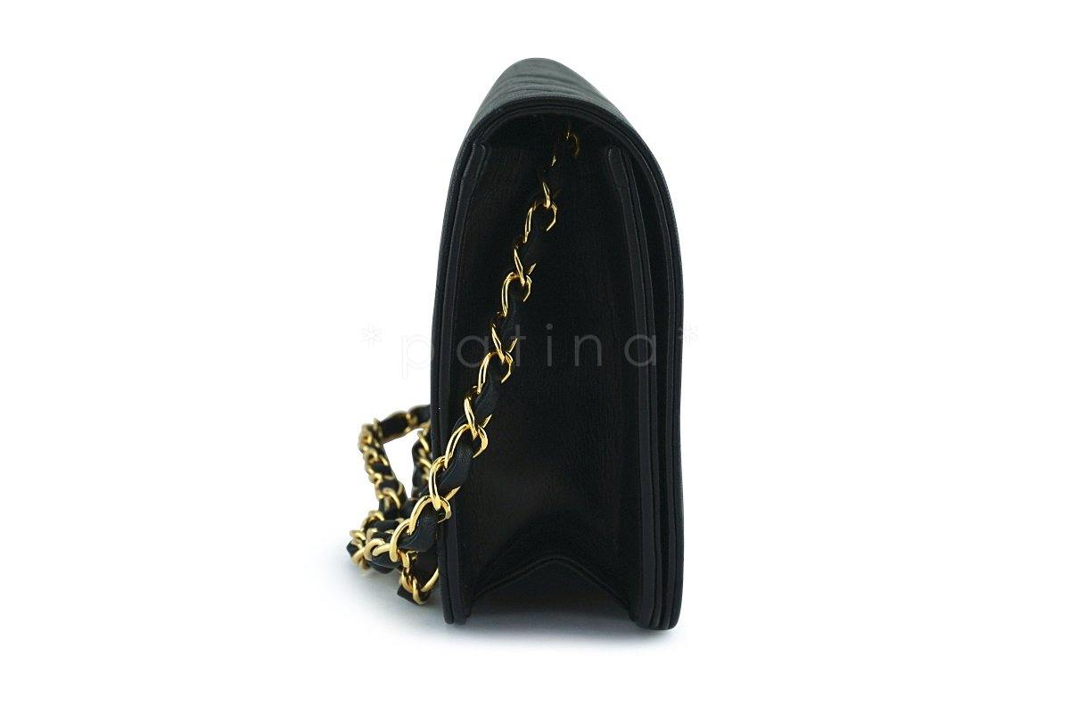 Chanel Vintage Black Timeless Classic Flap Bag 24k Gold Plated