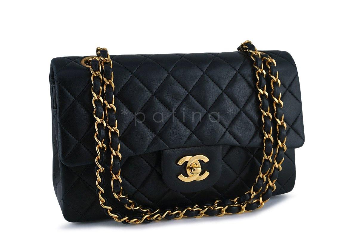 Chanel Black Lambskin Small Classic 2.55 Double Flap Bag