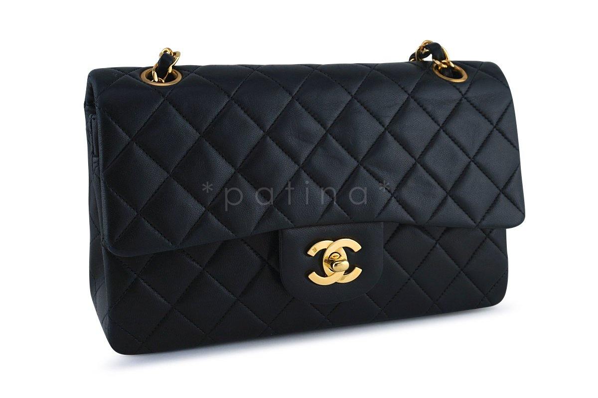 Chanel Black Lambskin Small Classic 2.55 Double Flap Bag
