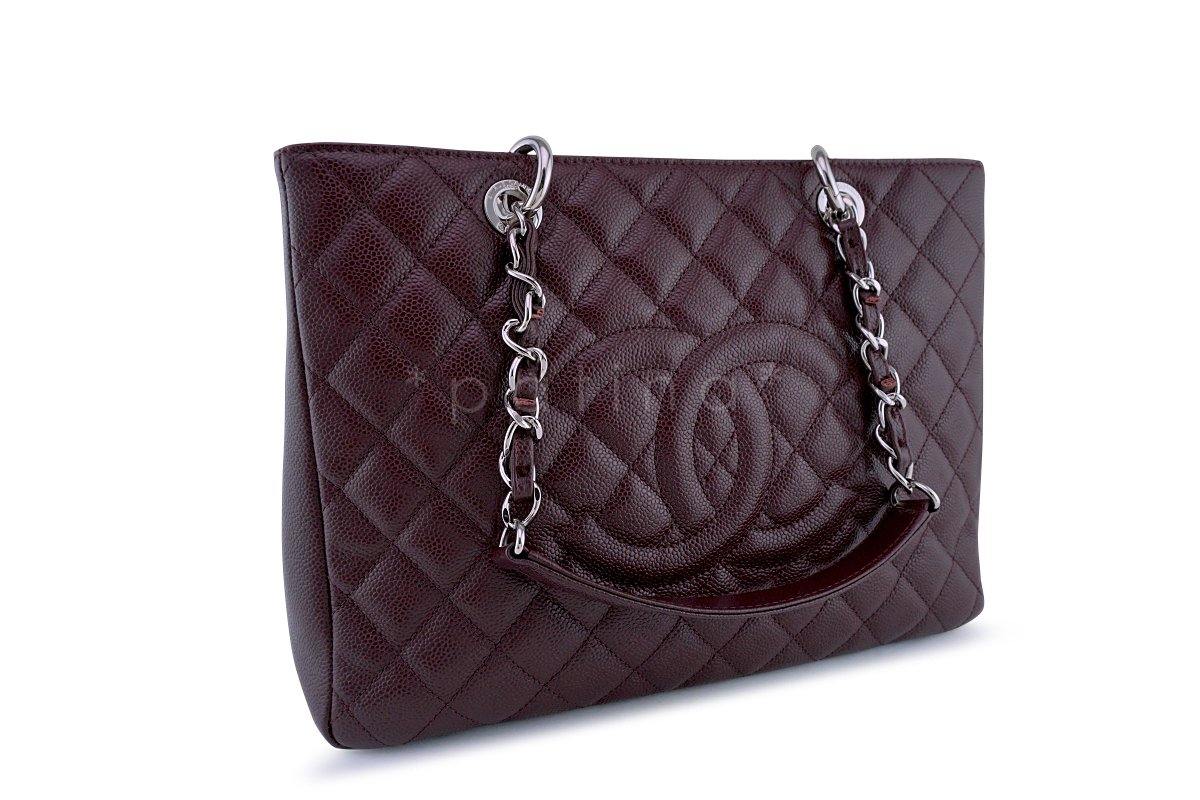 Chanel Burgundy Caviar Classic Grand Shopper Tote GST Shopping Bag