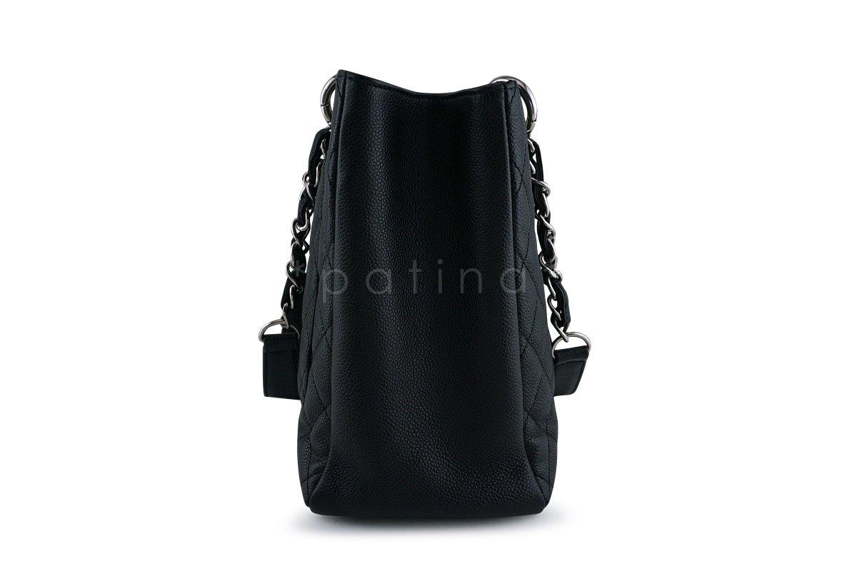Chanel Black Caviar Classic Grand Shopper Tote GST Shopping Bag SHW