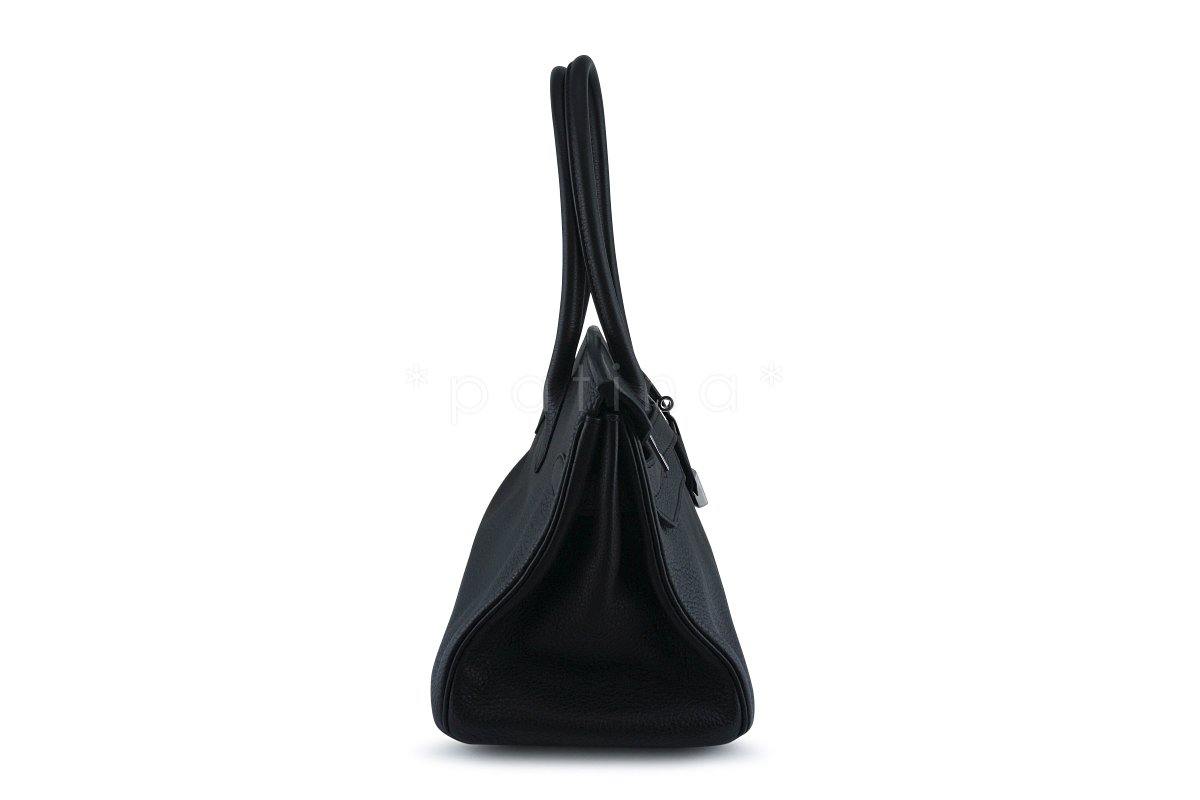 Hermes Black 42cm Clemence Shoulder Birkin JPG 2 Bag PHW