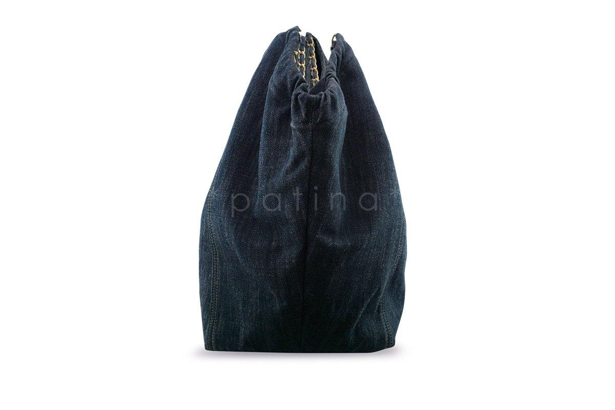 Chanel Blue Dark Denim XXL Giant Coco Cabas Tote Bag