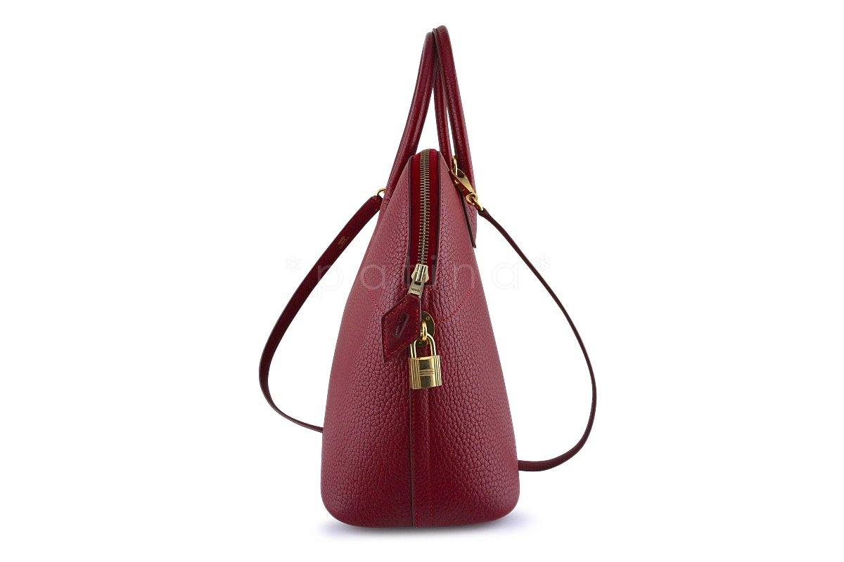 Hermes Rouge H Fjord Red 35/37cm Bolide Shoulder Tote Bag