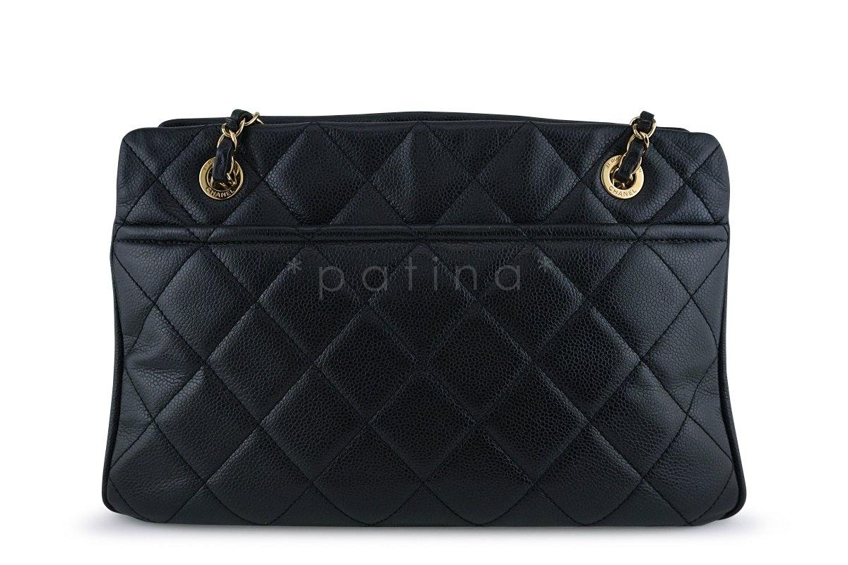 Chanel Black Caviar Timeless Tote GST Grand Shopping Bag GHW