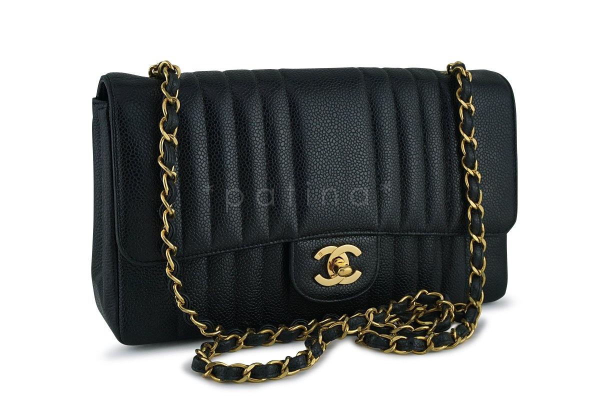 Chanel Vintage Caviar Black Mademoiselle Classic Medium Flap Bag