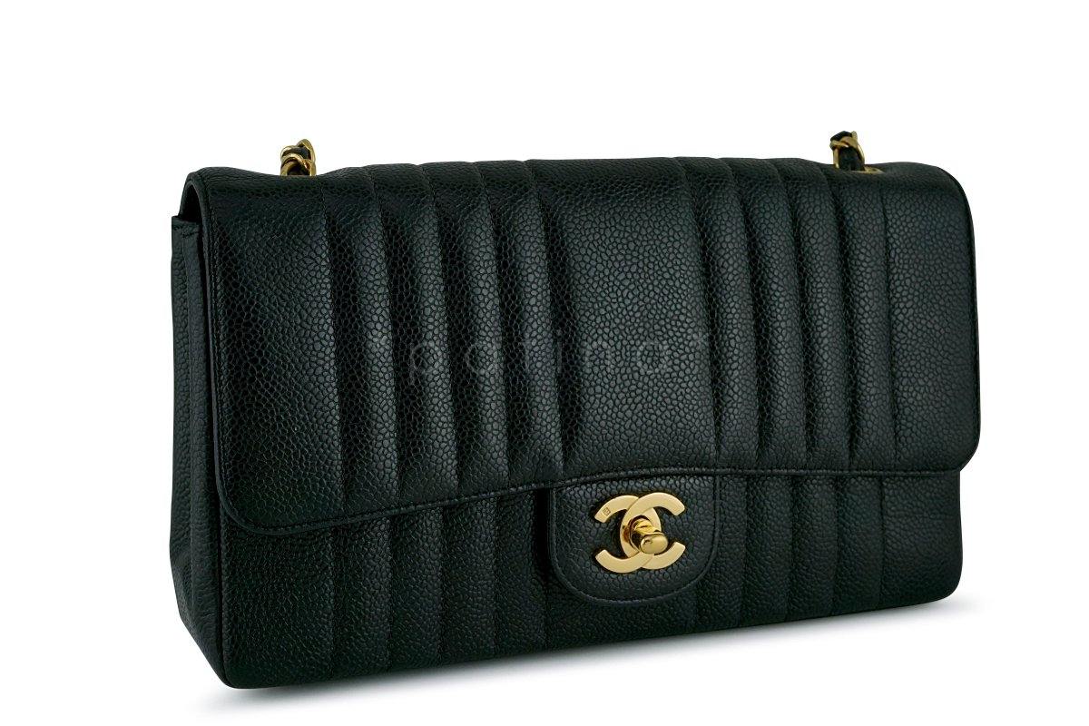 Chanel Vintage Caviar Black Mademoiselle Classic Medium Flap Bag