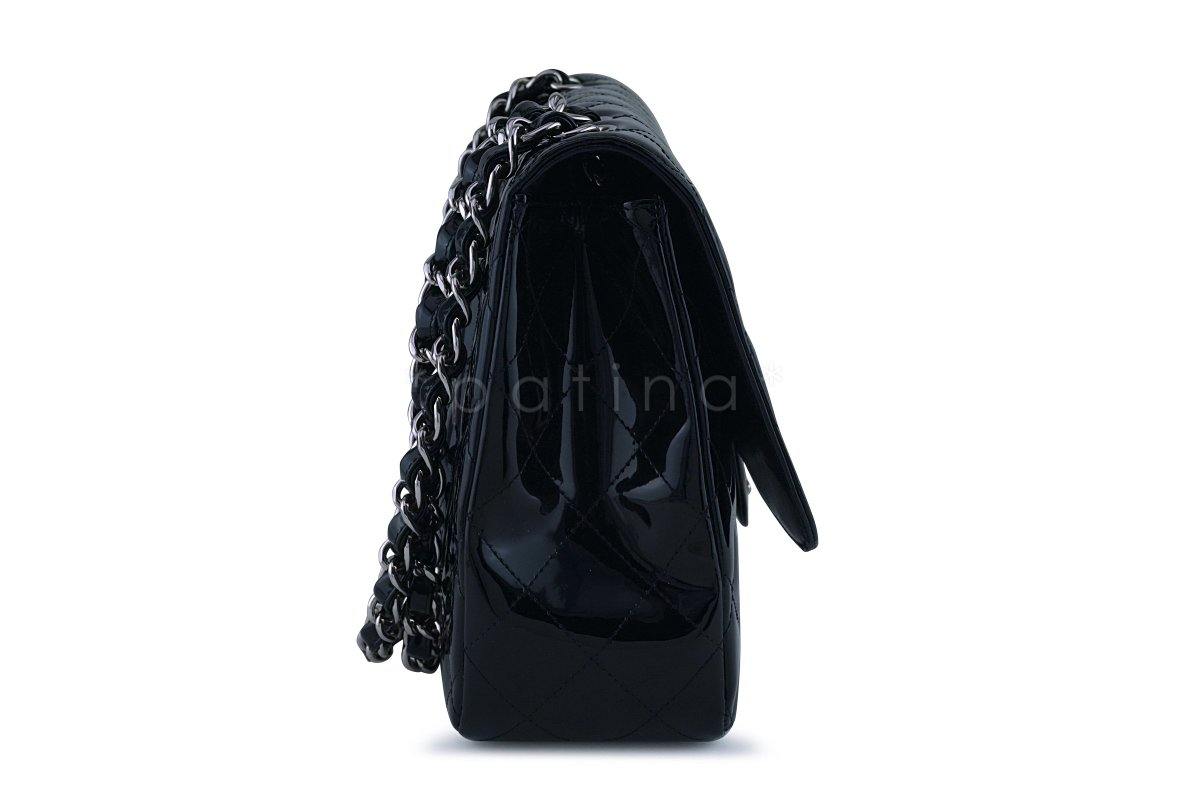Chanel Black Patent Jumbo 2.55 Classic Flap Bag SHW