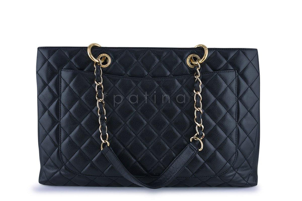 Chanel Black XL Large Classic Grand Shopper Tote GST Bag