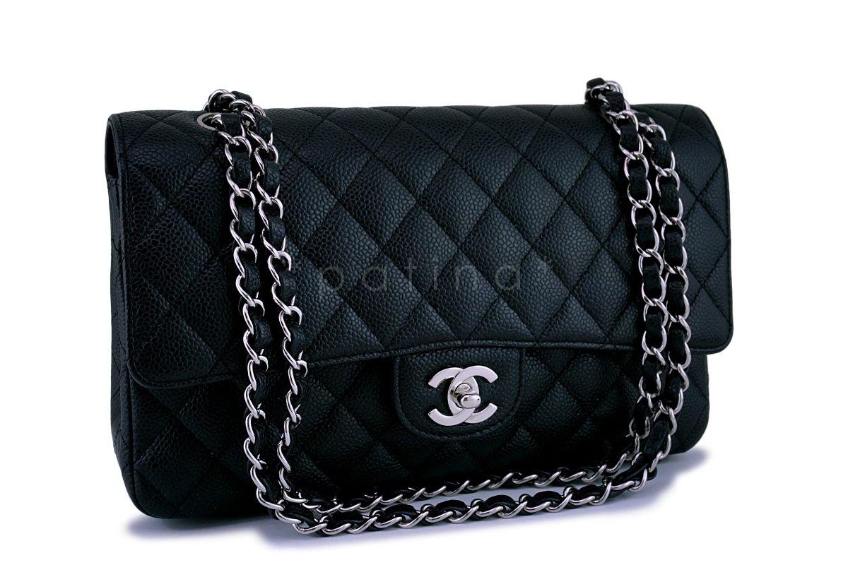 Chanel Black Caviar Medium Classic Double Flap Bag SHW