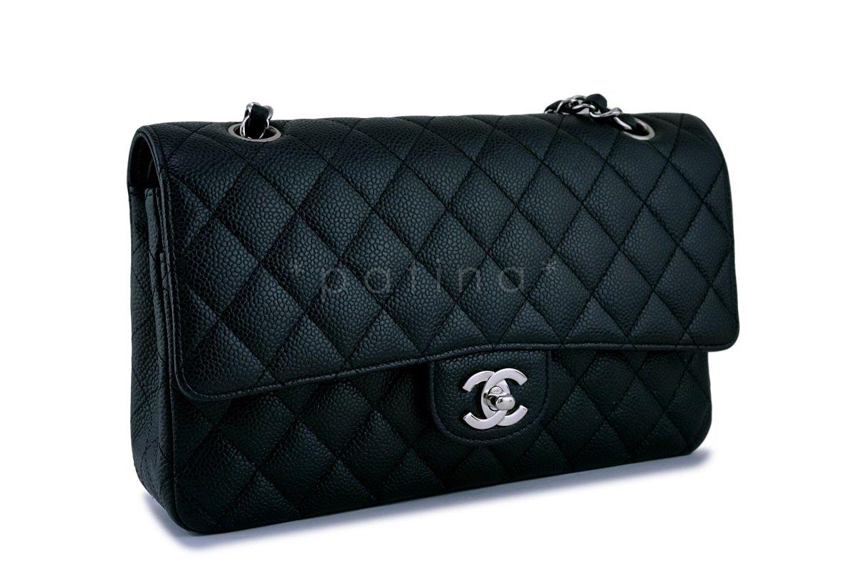 Chanel Black Caviar Medium Classic Double Flap Bag SHW