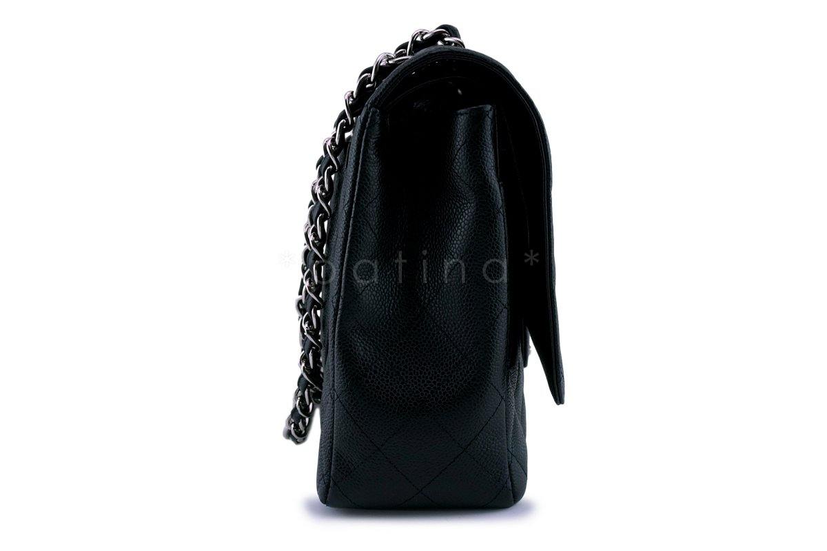 Chanel Black Caviar Maxi "Jumbo XL" Classic Double Flap Bag SHW