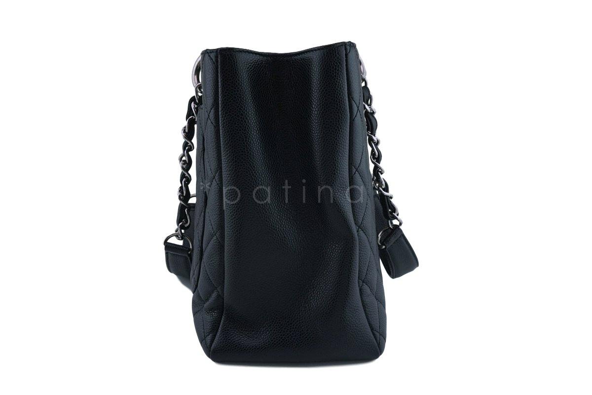 Chanel Black Caviar Classic Grand Shopper Tote GST Shopping Bag SHW